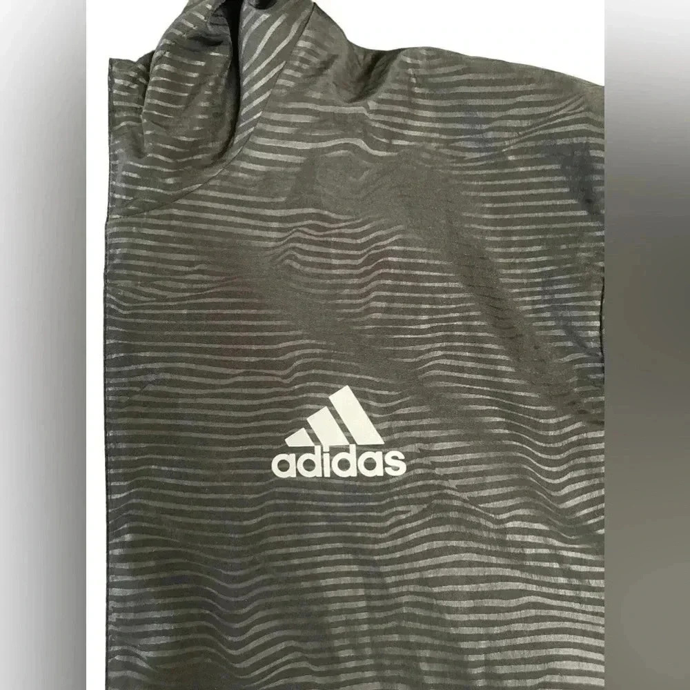Adidas Striped Zebra Print Lined Windbreaker Jacket in Black Men’s Size Medium - Picture 5 of 13